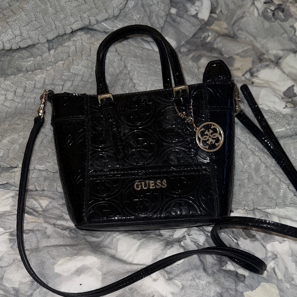 GUESS Black Embossed Crossbody Bag
